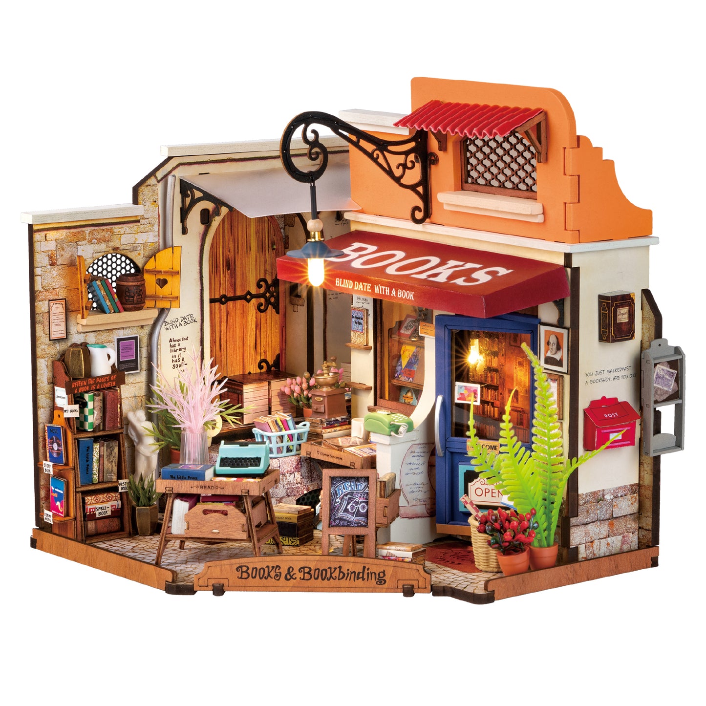 Rolife Corner Bookstore DIY Miniature House Kit DG164