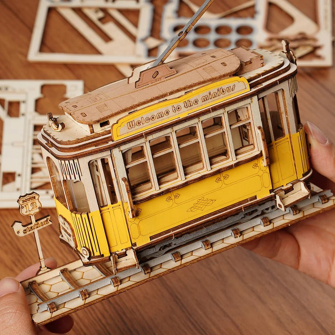 Rolife Retro Tramcar 3D Wooden Puzzle TG505