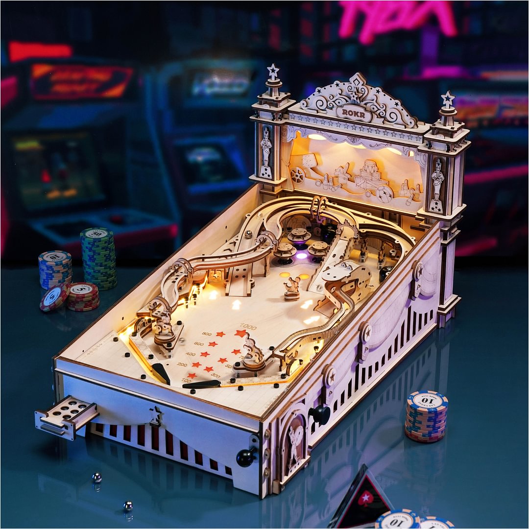 ROKR 3D Pinball Machine 3D Wooden Puzzle EG01