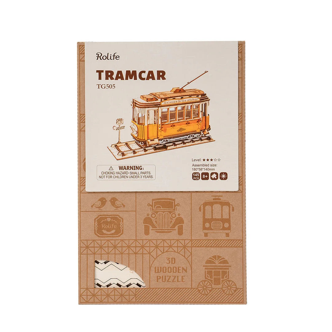 Rolife Retro Tramcar 3D Wooden Puzzle TG505