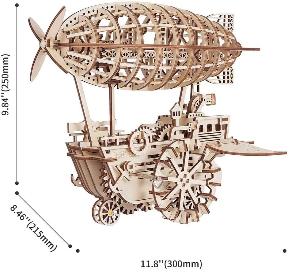 ROKR Air Vehicle Mechanical Airship 3D Wooden Puzzle LK702