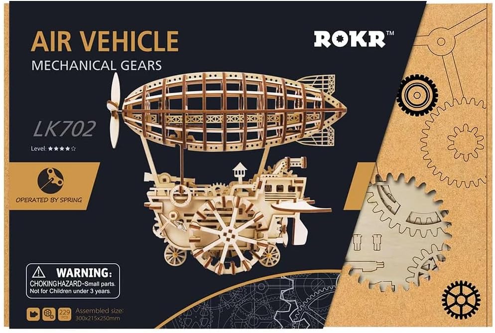 ROKR Air Vehicle Mechanical Airship 3D Wooden Puzzle LK702