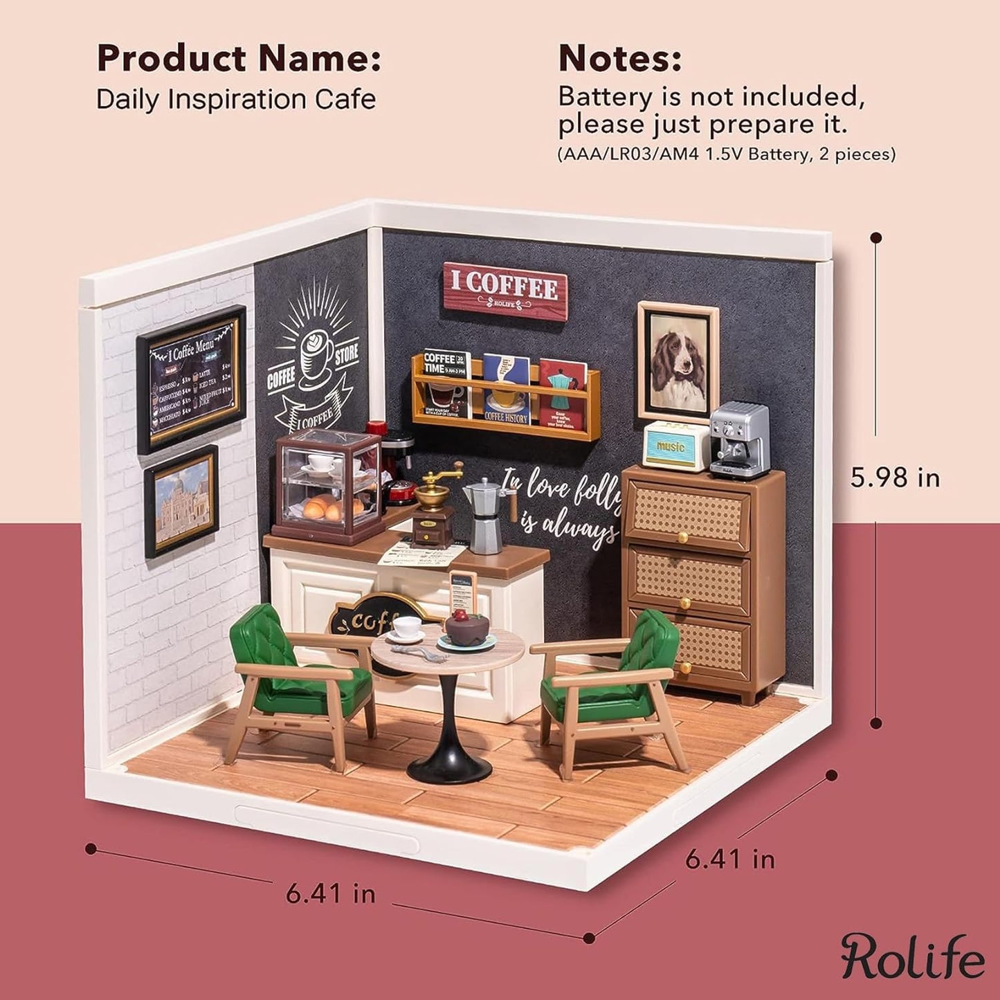 Rolife Super Creator Daily Inspiration Cafe Plastic DIY Miniature House Kit DW001