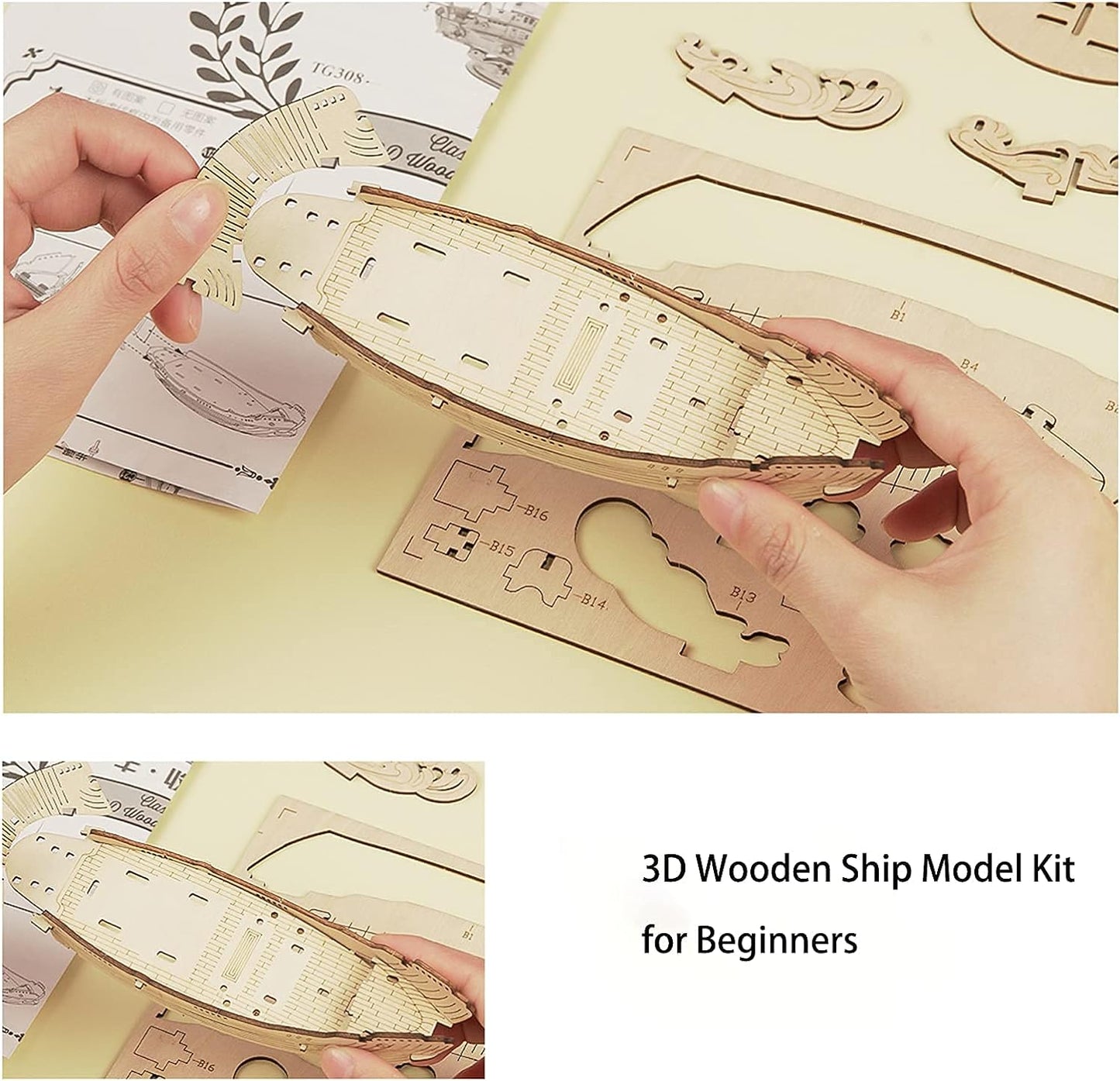 Rolife Fishing Ship Model 3D Wooden Puzzle TG308