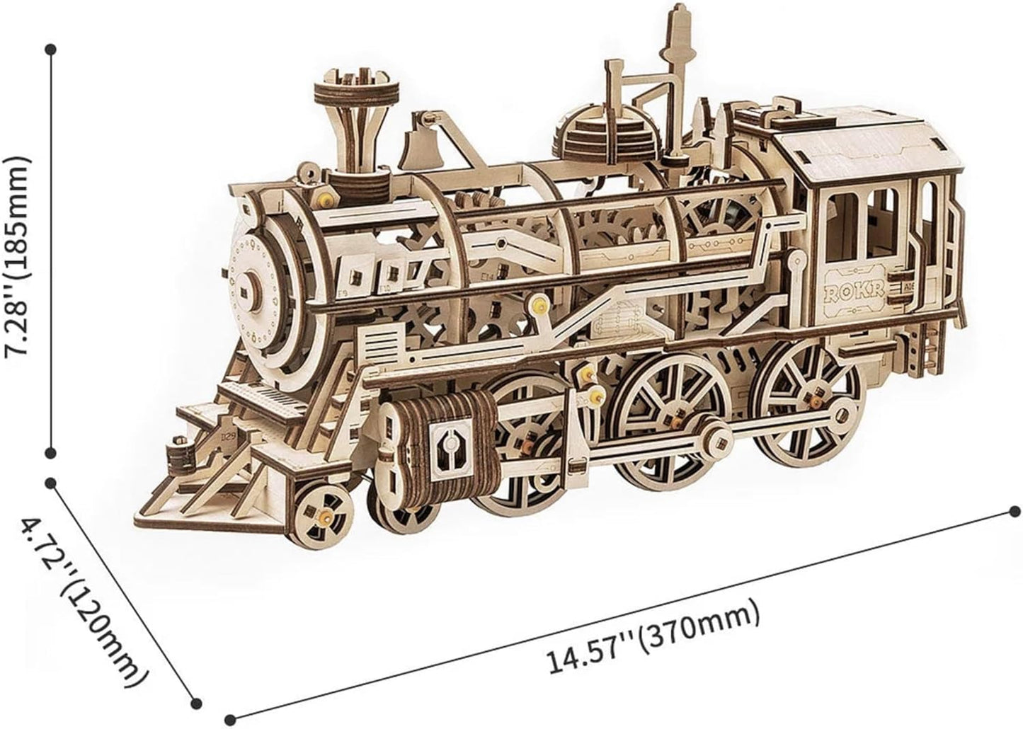 ROKR Locomotive Mechanical Gears 3D Wooden Puzzle LK701