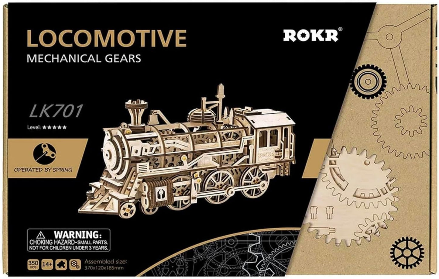 ROKR Locomotive Mechanical Gears 3D Wooden Puzzle LK701