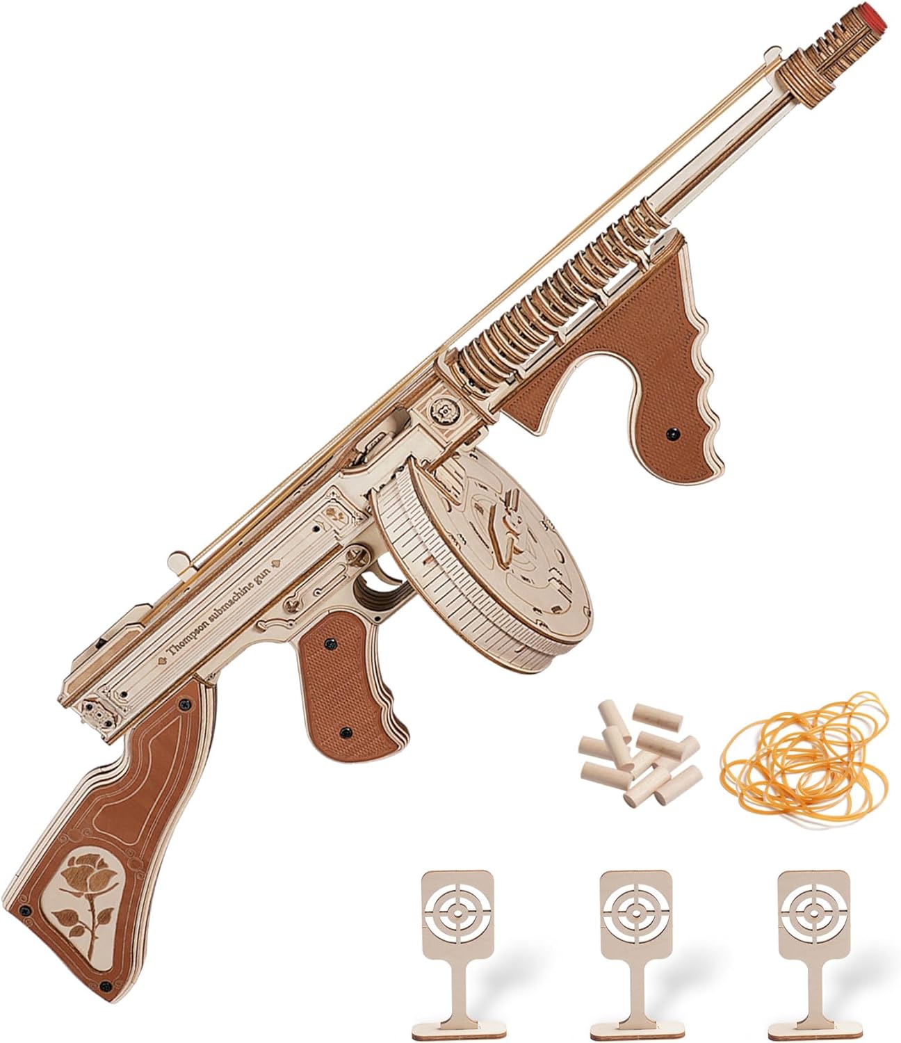 ROKR Thompson Submachine Gun Toy 3D Wooden Puzzle LQB01