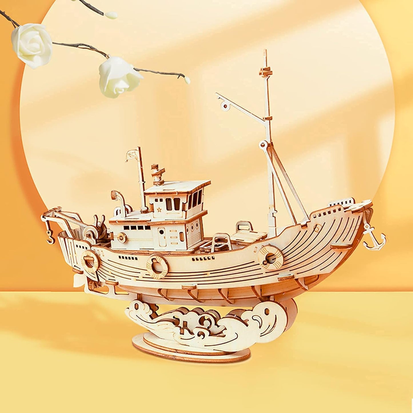 Rolife Fishing Ship Model 3D Wooden Puzzle TG308