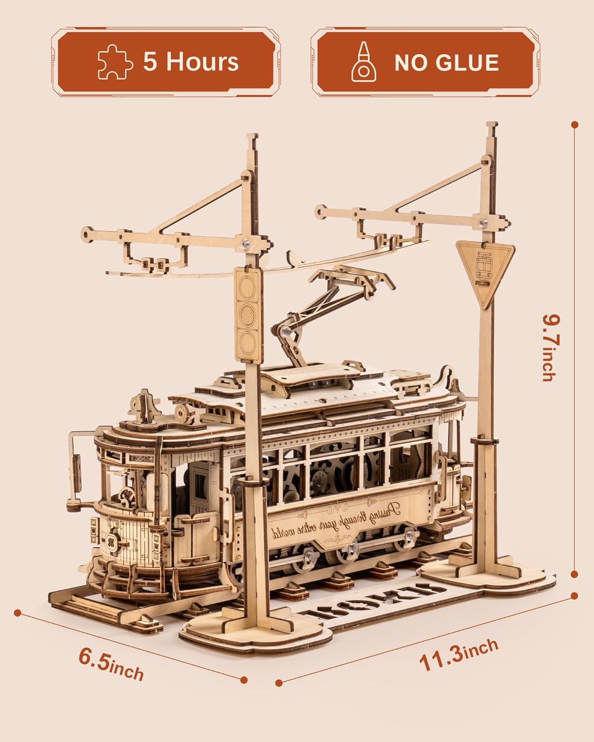 ROKR Classic City Tram 3D Wooden Puzzle LK801