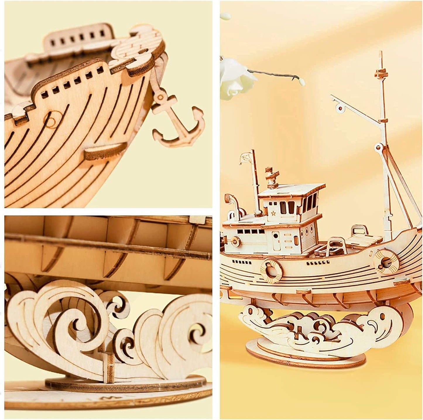 Rolife Fishing Ship Model 3D Wooden Puzzle TG308