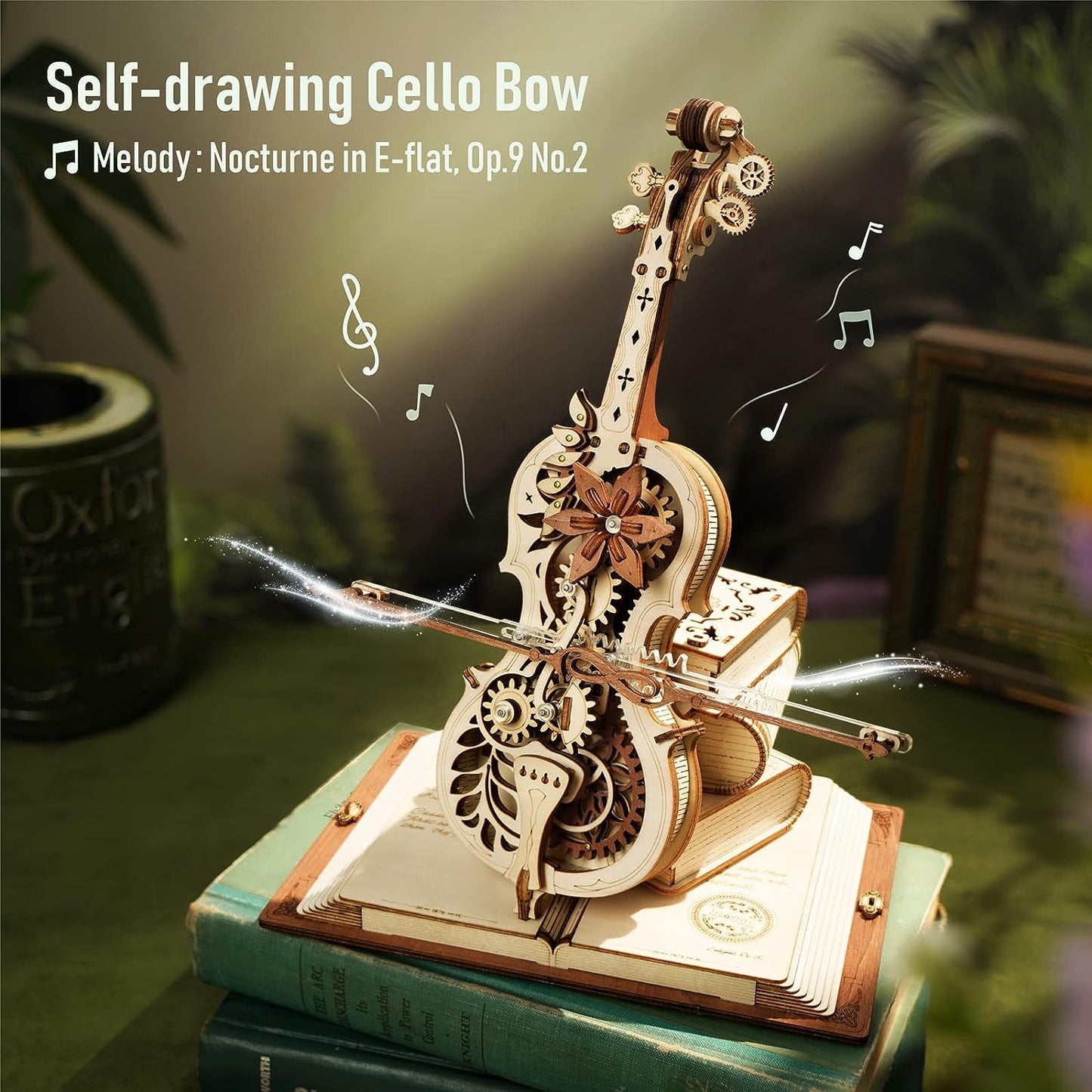 ROKR Magic Cello Mechanical Music Box 3D Wooden Puzzle AMK63