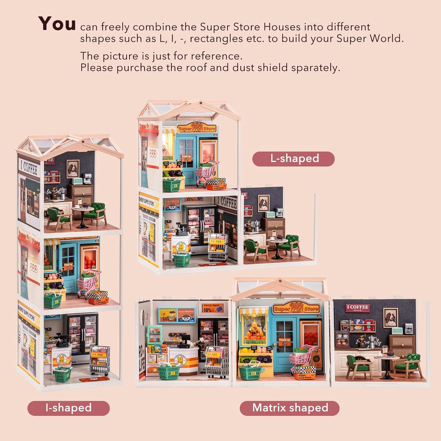 Rolife Super Creator Super Fruit Store Plastic DIY Miniature House Kit DW003