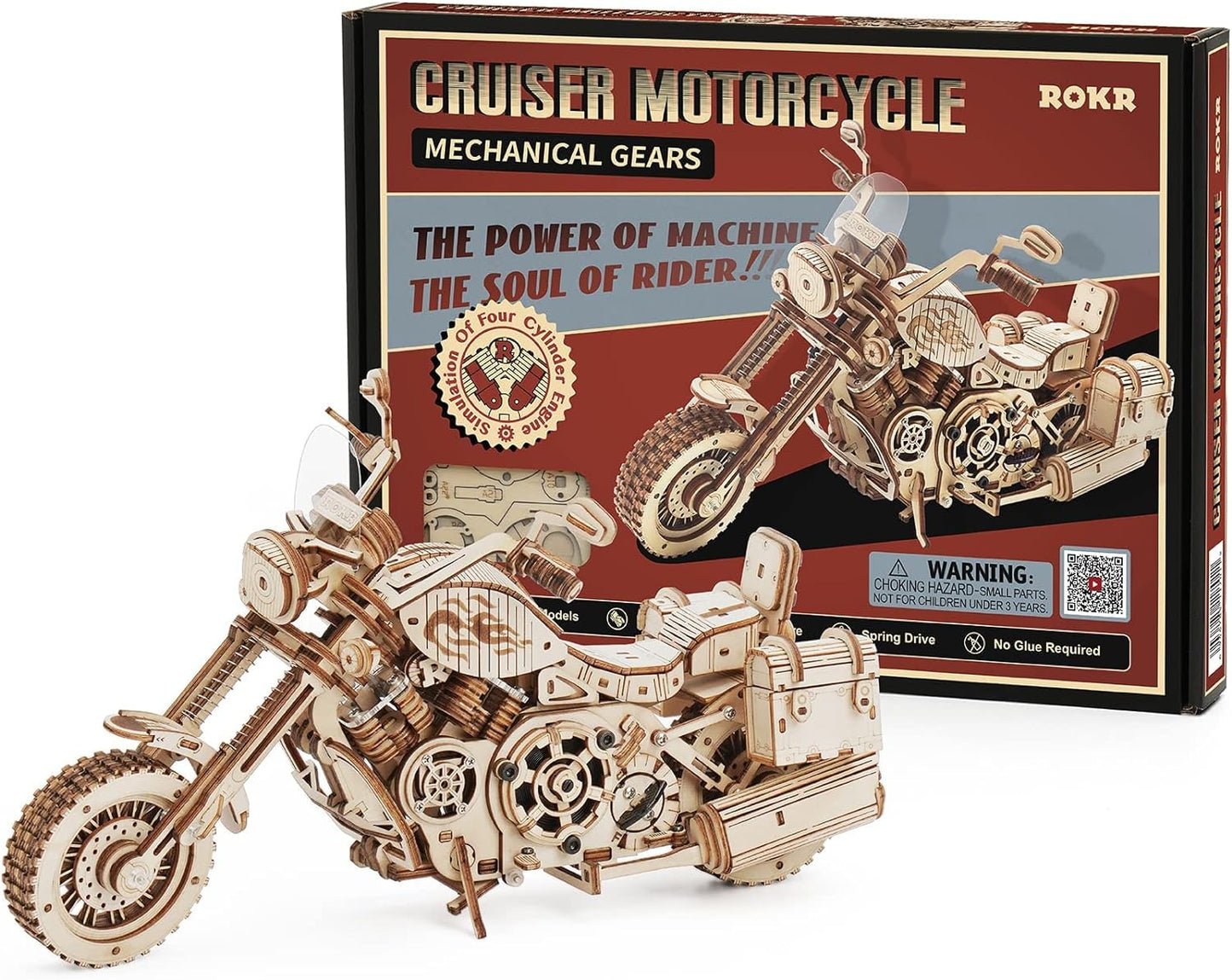 ROKR Cruiser Motorcycle LK504 3D Wooden Puzzle