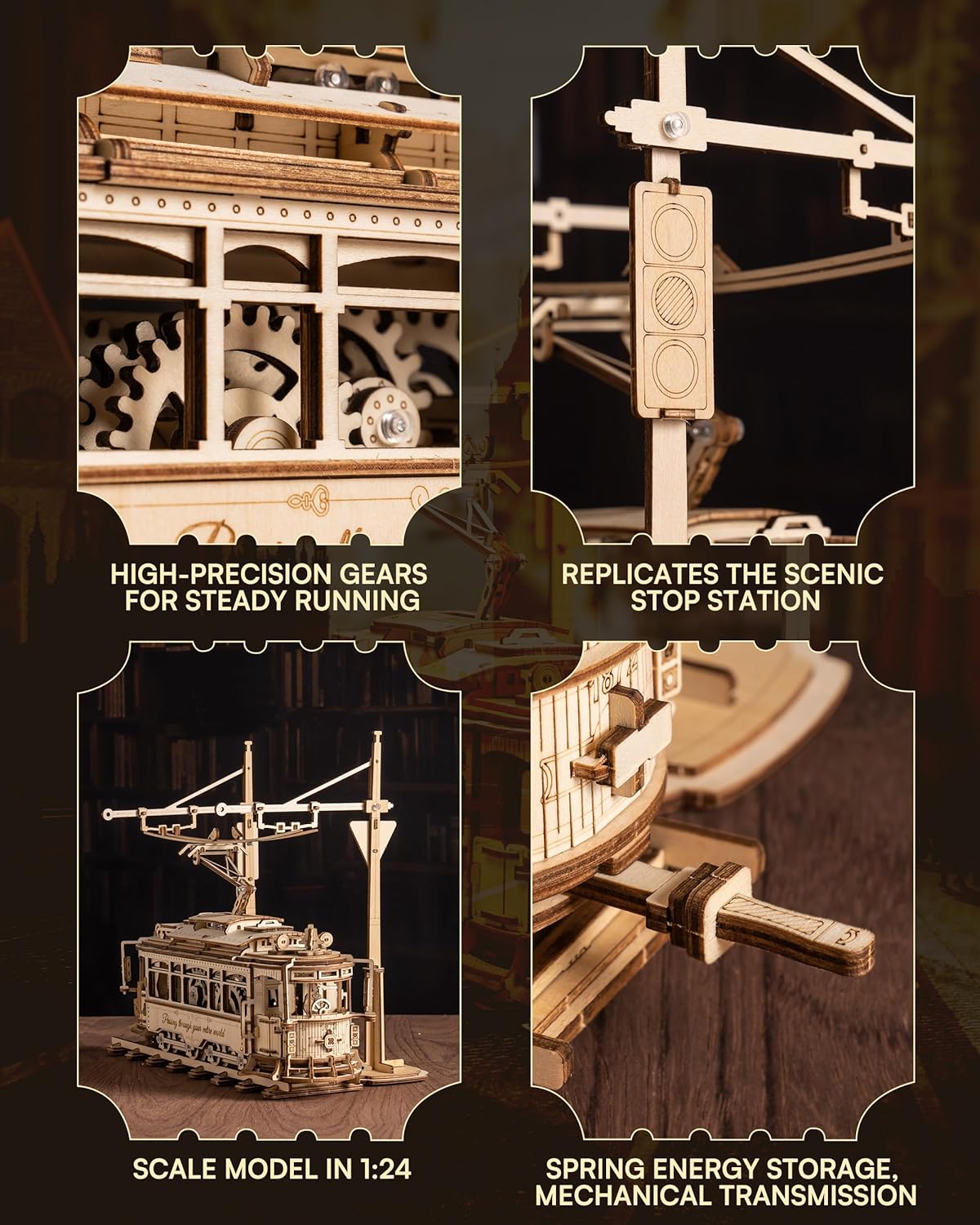 ROKR Classic City Tram 3D Wooden Puzzle LK801