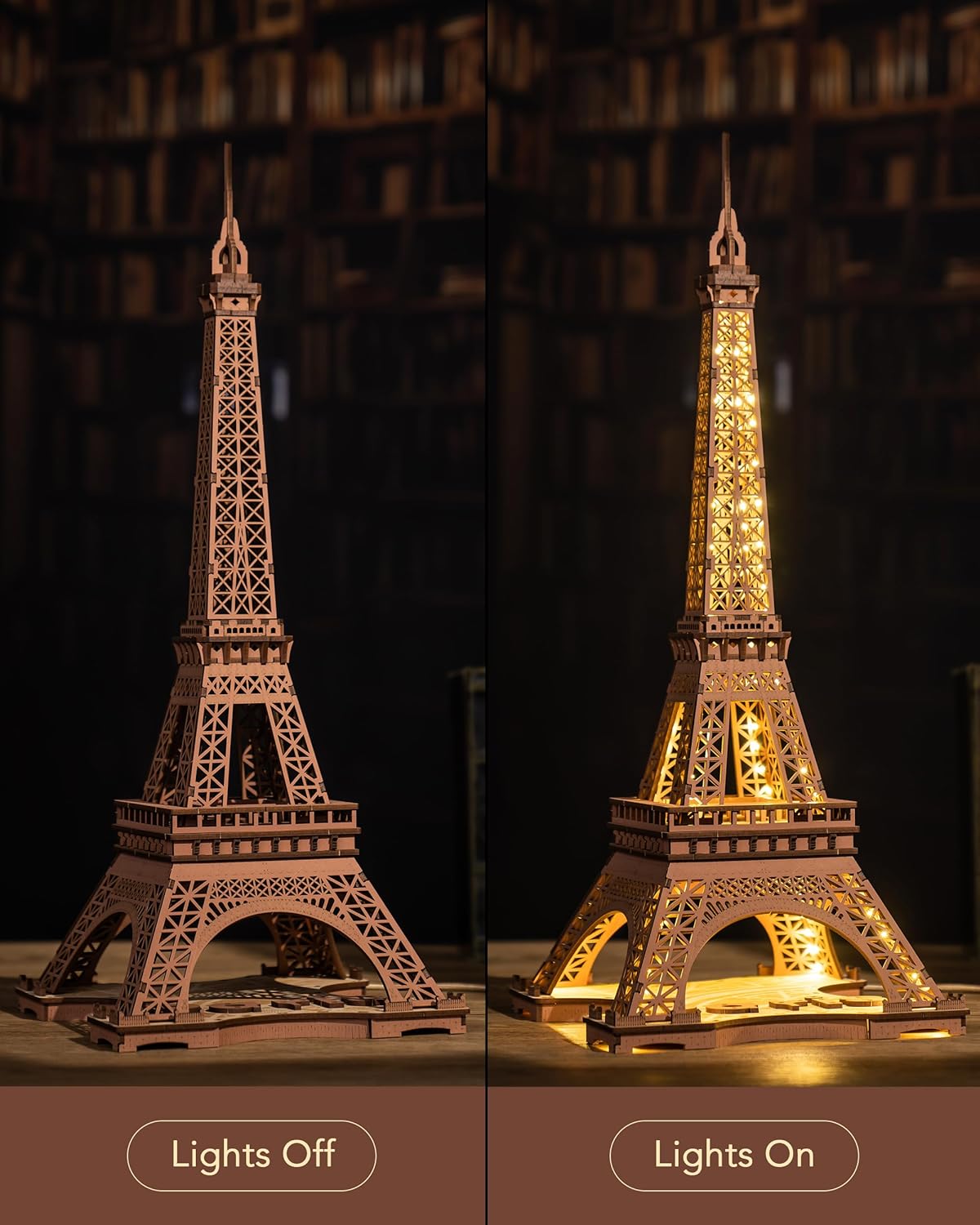 Rolife Night of the Eiffel Tower 3D Wooden Puzzle TGL01