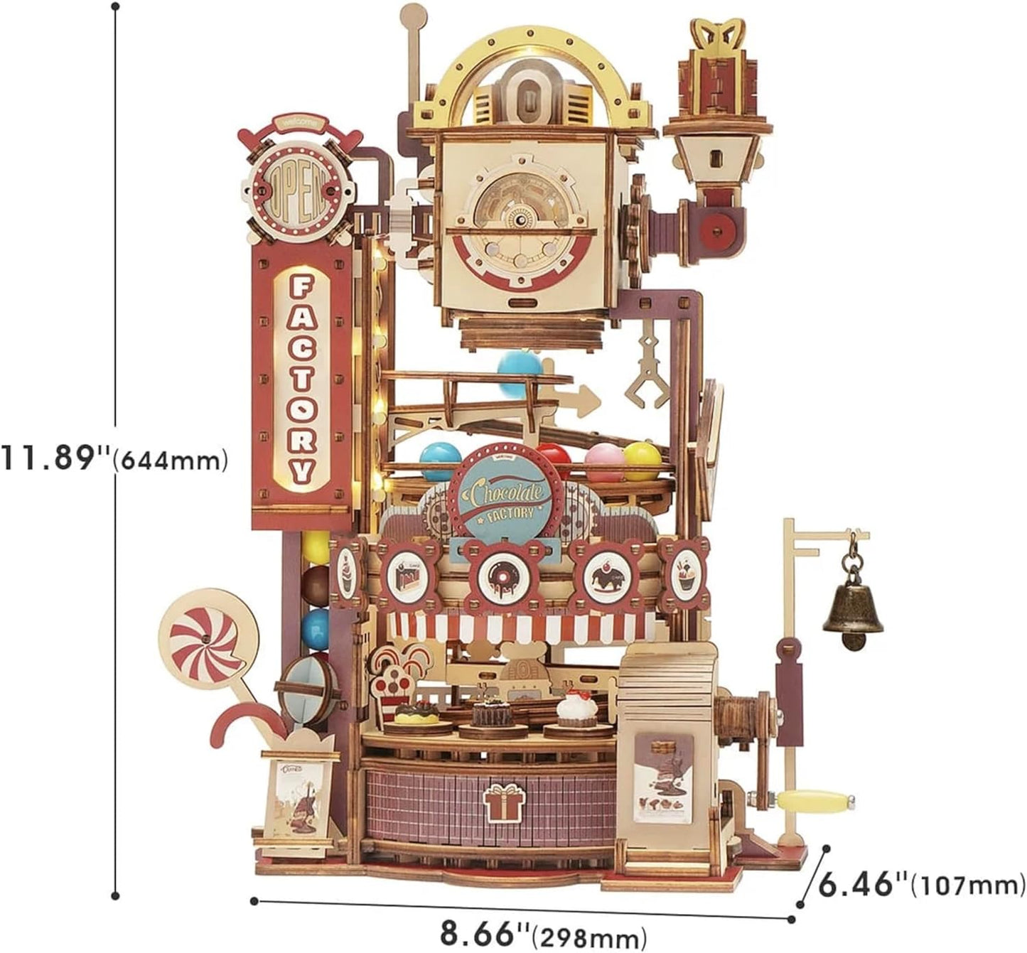 ROKR Chocolate Factory Marble Run 3D Wooden Puzzle LGA02