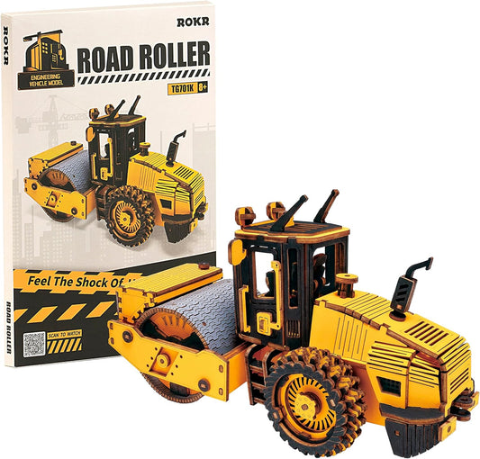 ROKR Road Roller Engineering Vehicle 3D Wooden Puzzle TG701K