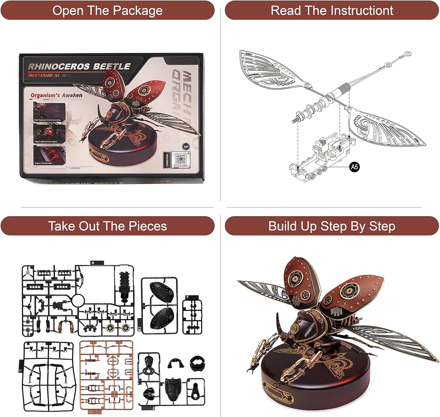 ROKR Rhinoceros Beetle Model DIY 3D Puzzle MI01