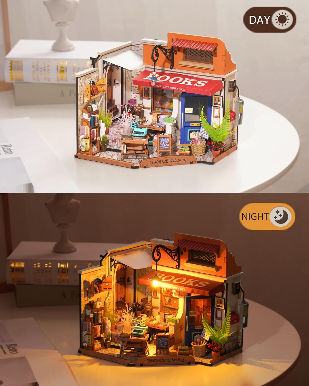 Rolife Corner Bookstore DIY Miniature House Kit DG164