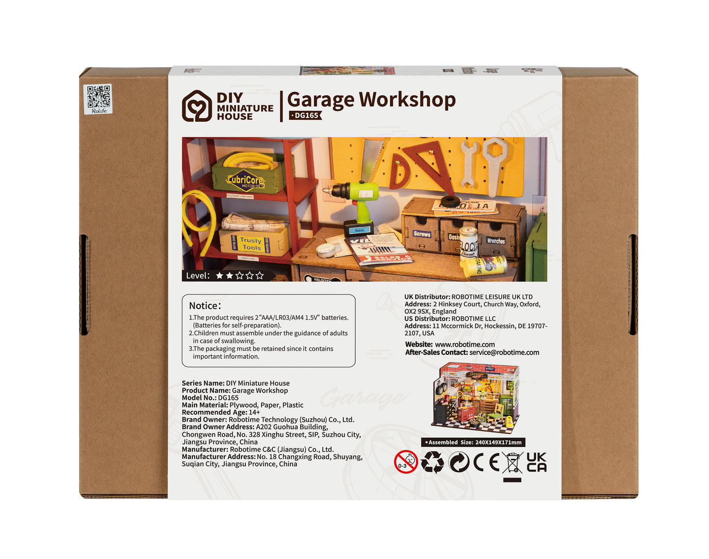 Rolife Garage Workshop DIY Miniature House Kit DG165