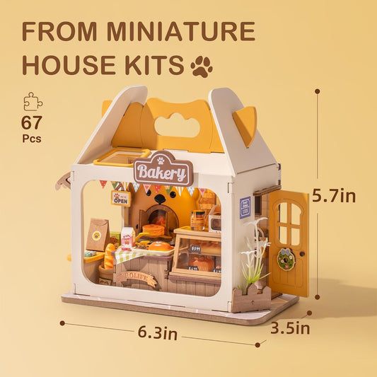 Rolife Food Box Shop DIY Miniature House Kit Teddy's Breadbox DS033