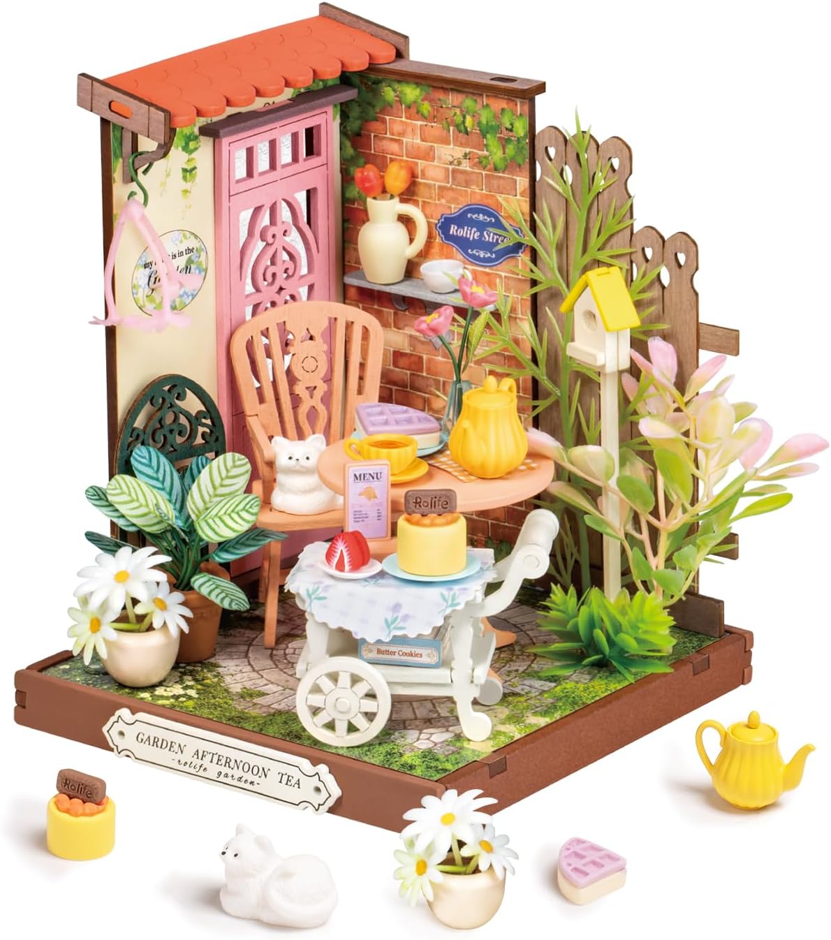 Rolife Fancy Tea Yard 3D Wooden Puzzle DIY Miniature House Kit DS038