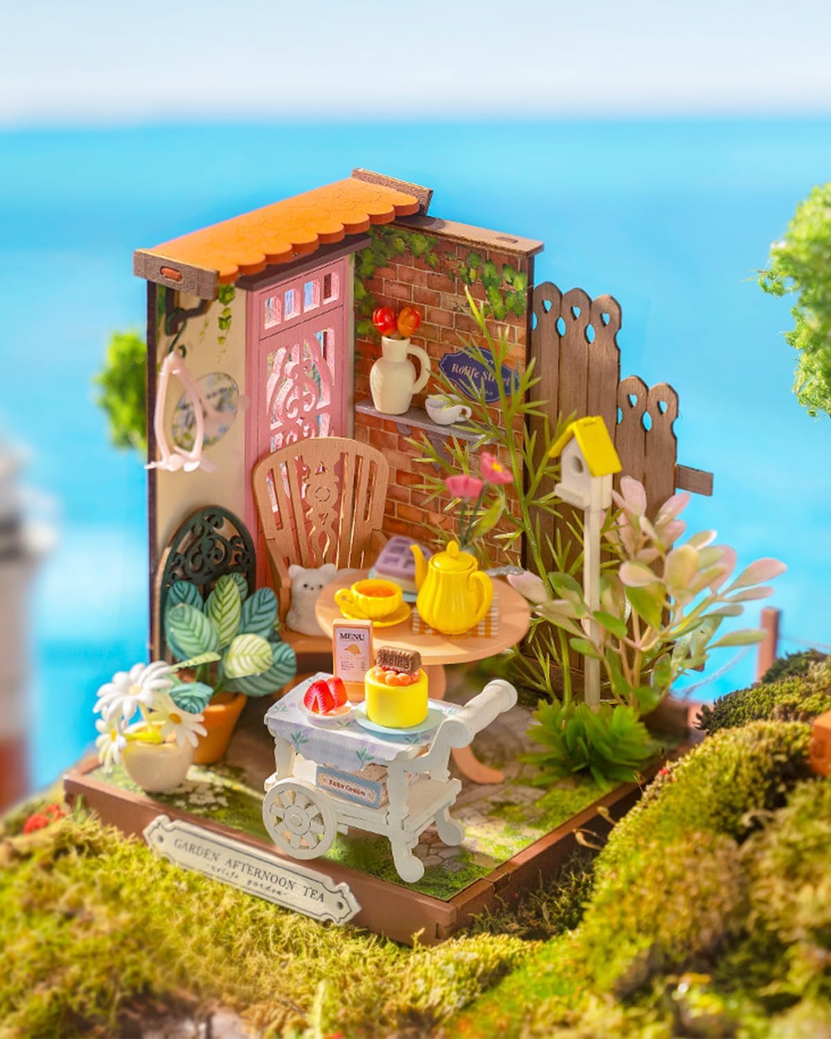 Rolife Fancy Tea Yard 3D Wooden Puzzle DIY Miniature House Kit DS038