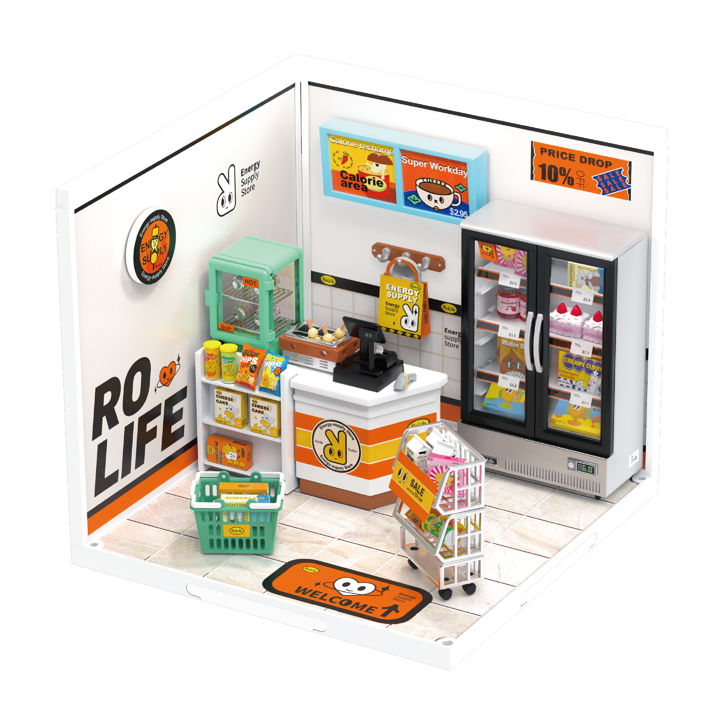 Rolife Super Creator Energy Supply Store Plastic DIY Miniature House Kit DW002