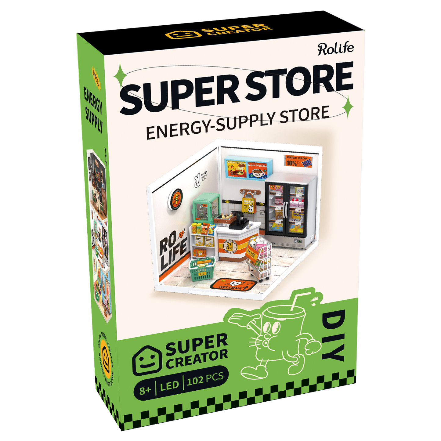 Rolife Super Creator Energy Supply Store Plastic DIY Miniature House Kit DW002