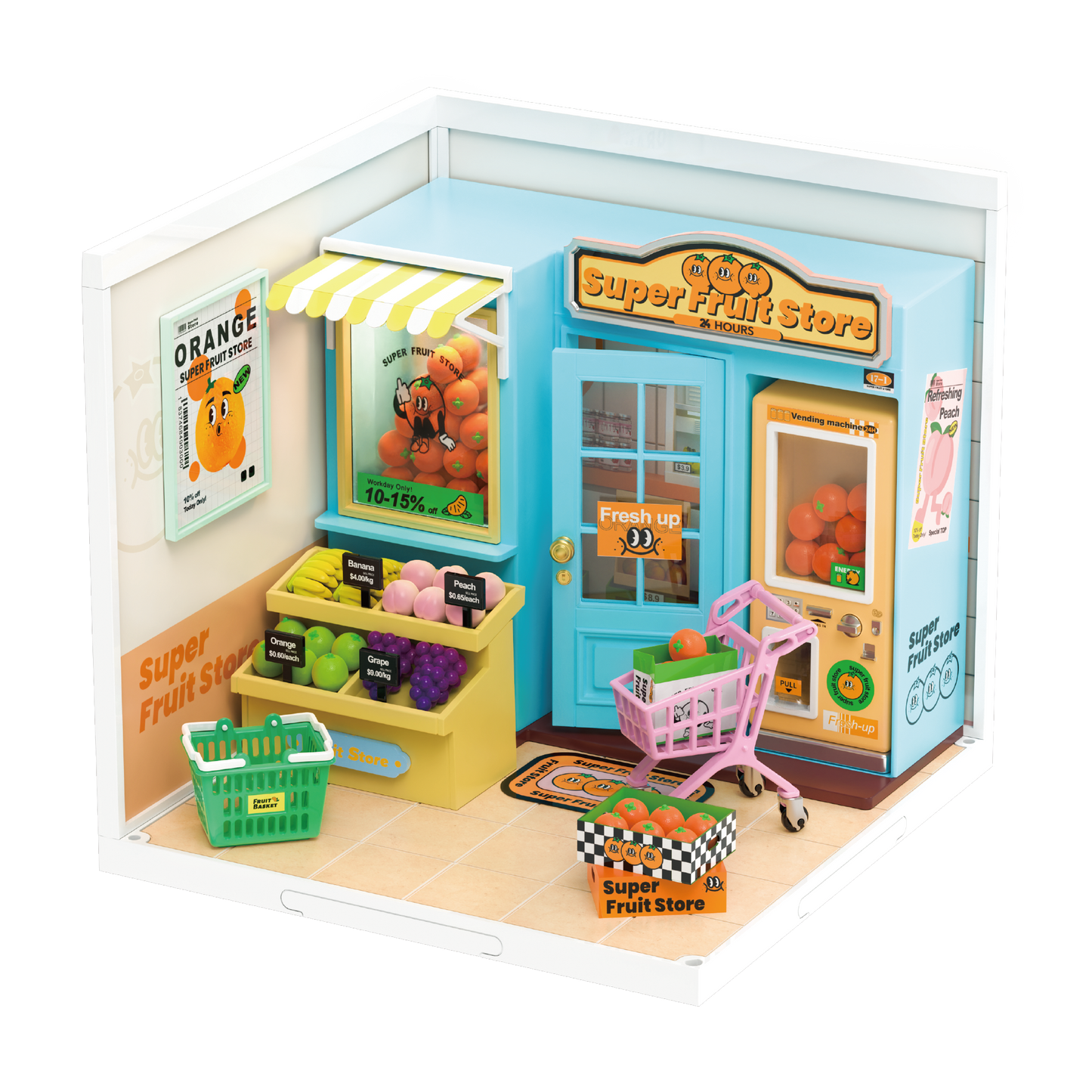 Rolife Super Creator Super Fruit Store Plastic DIY Miniature House Kit DW003