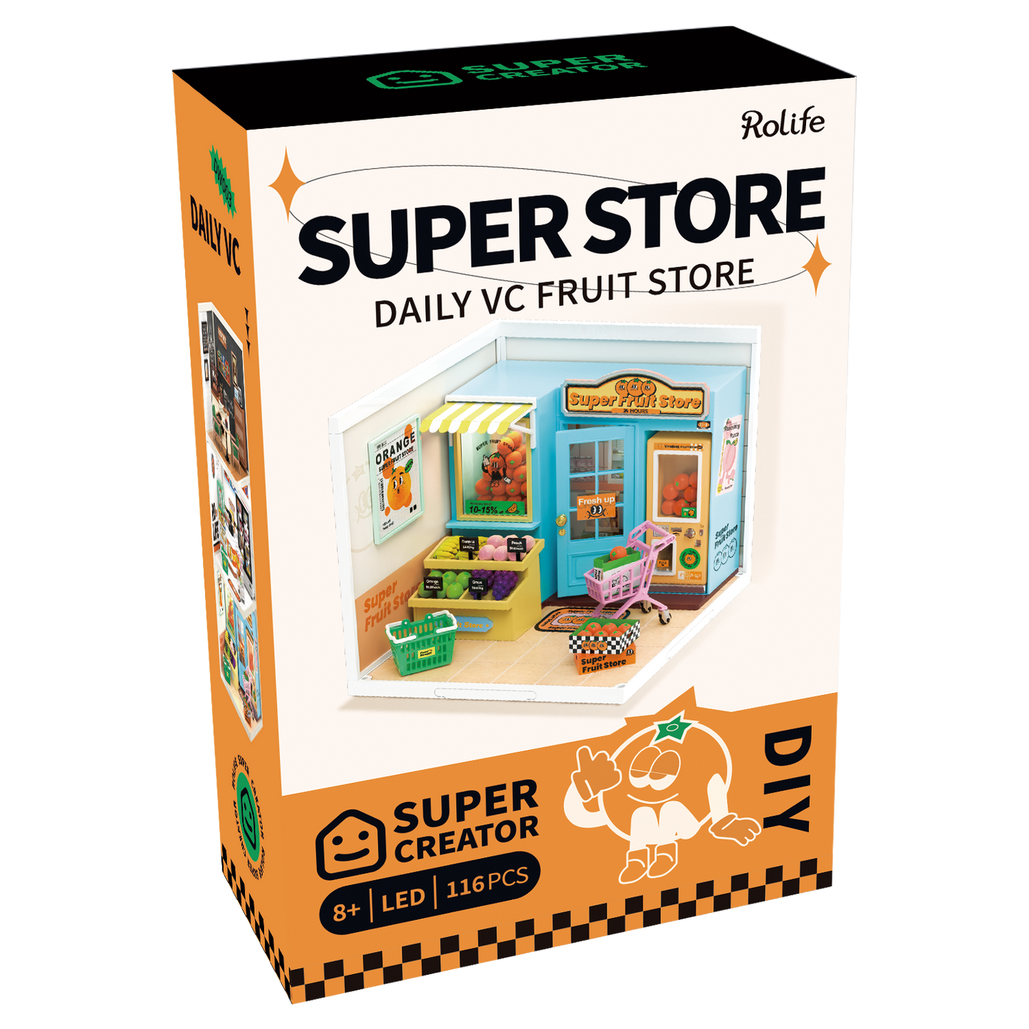 Rolife Super Creator Super Fruit Store Plastic DIY Miniature House Kit DW003