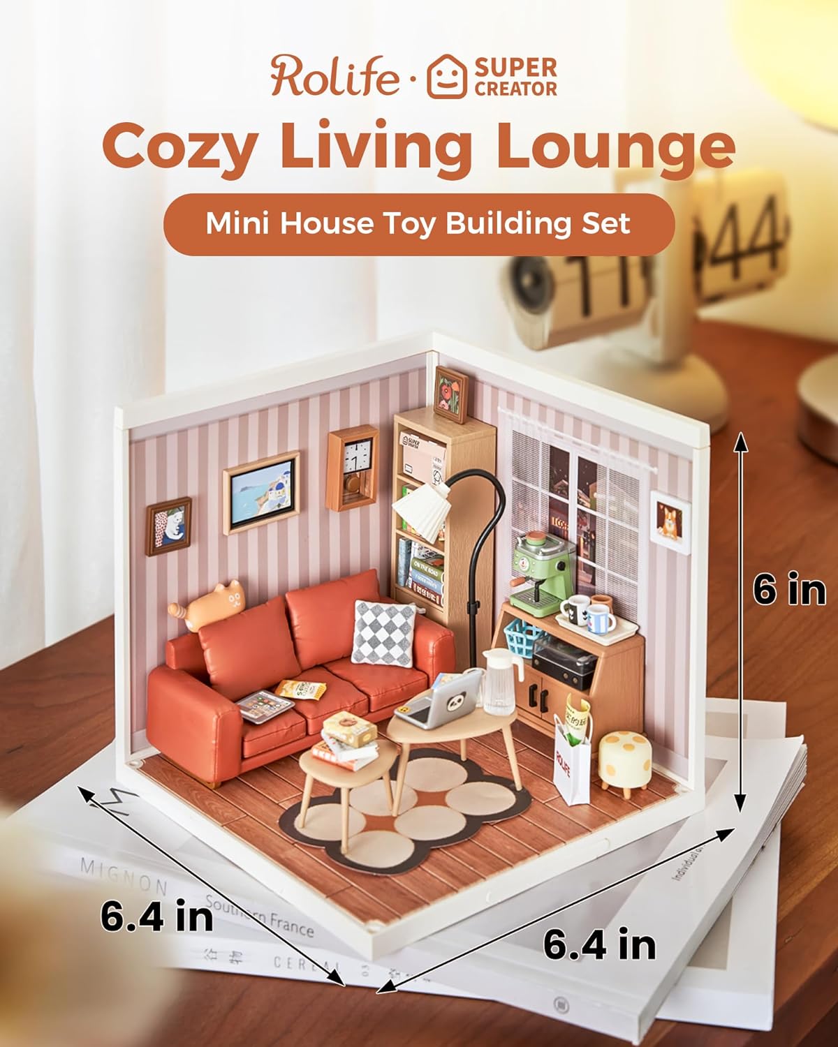 Rolife Cozy Living Lounge DIY Plastic Miniature House DW007