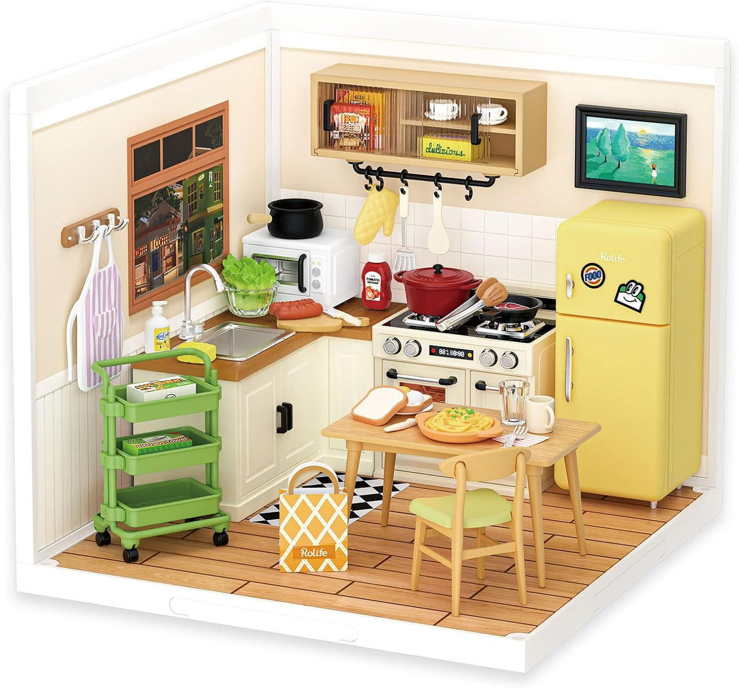 Rolife Happy Meals Kitchen DIY Plastic Miniature House DW008