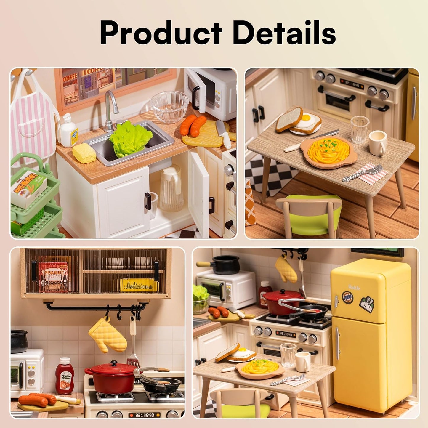 Rolife Happy Meals Kitchen DIY Plastic Miniature House DW008