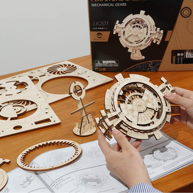 ROKR Perpetual Calendar Mechanical Gears 3D Wooden Puzzle LK201