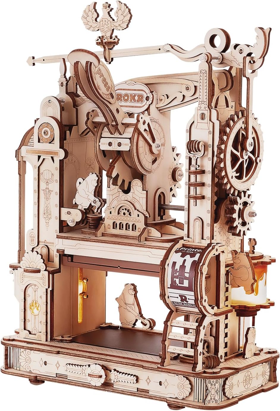 ROKR Classic Printing Press Mechanical 3D Wooden Puzzle LK602