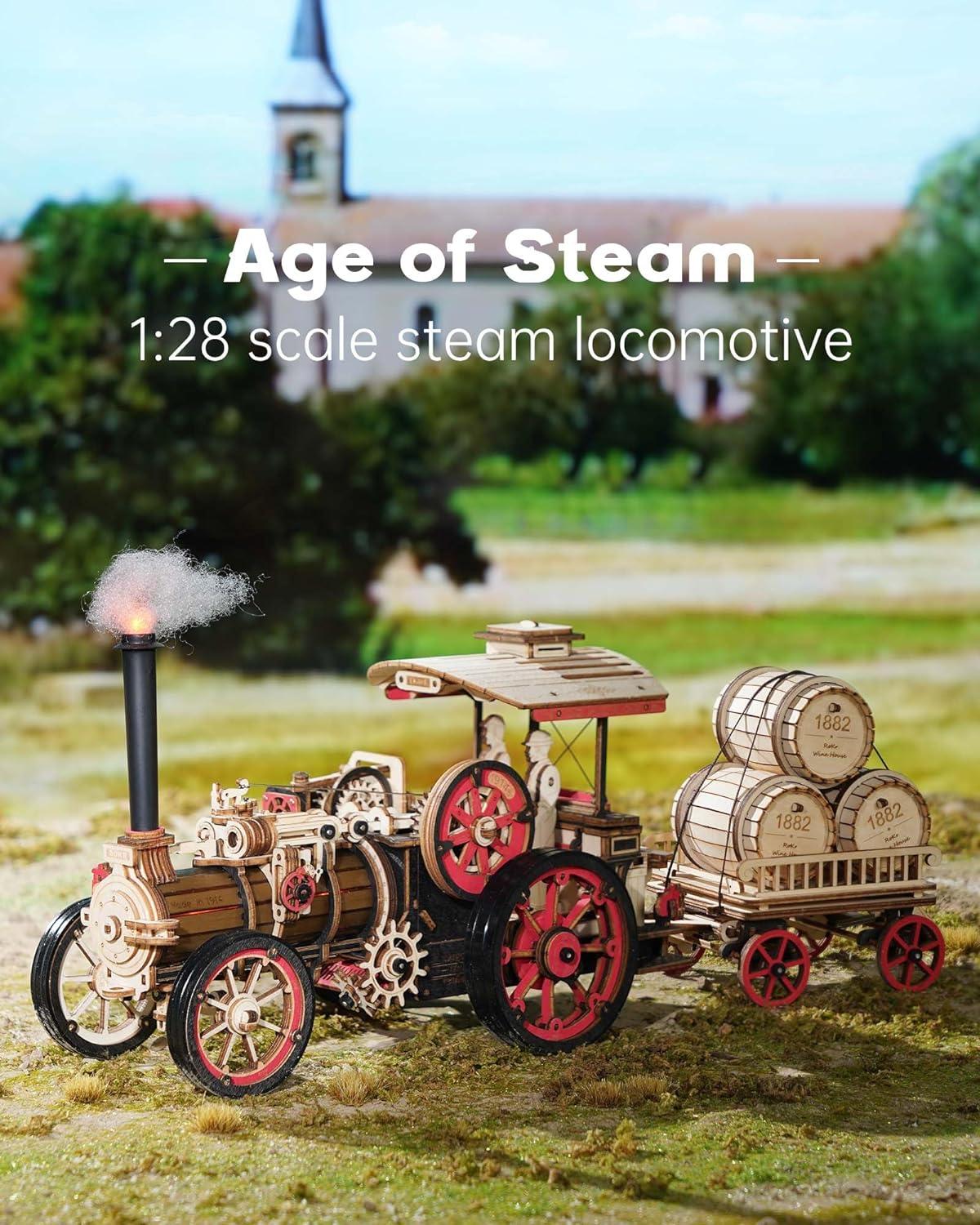 ROKR Steam Engine Mechanical 3D Wooden Puzzle LKA01