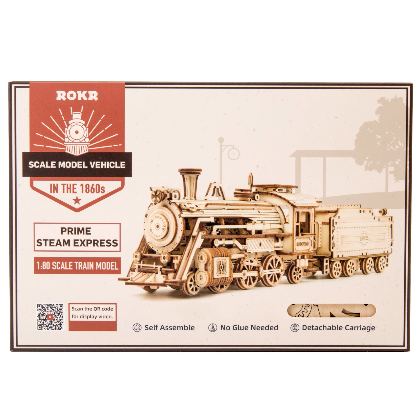 ROKR Prime Steam Express Train 3D Wooden Puzzle MC501