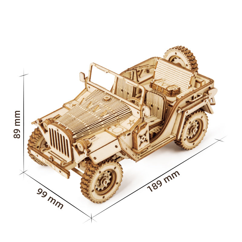 ROKR Army Jeep Scale Model 3D Wooden Puzzle MC701