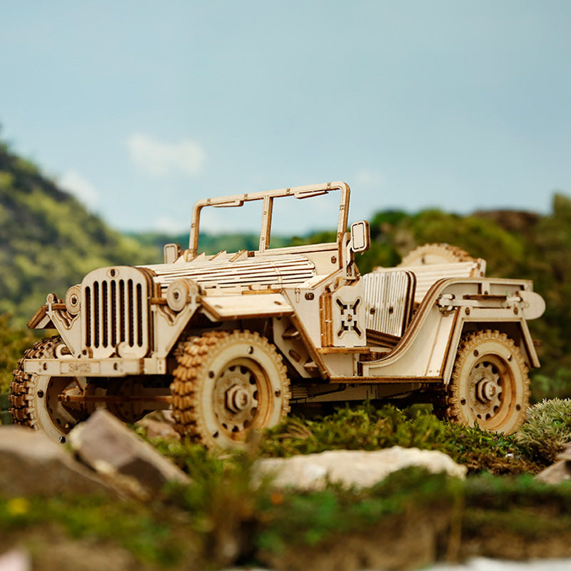 ROKR Army Jeep Scale Model 3D Wooden Puzzle MC701