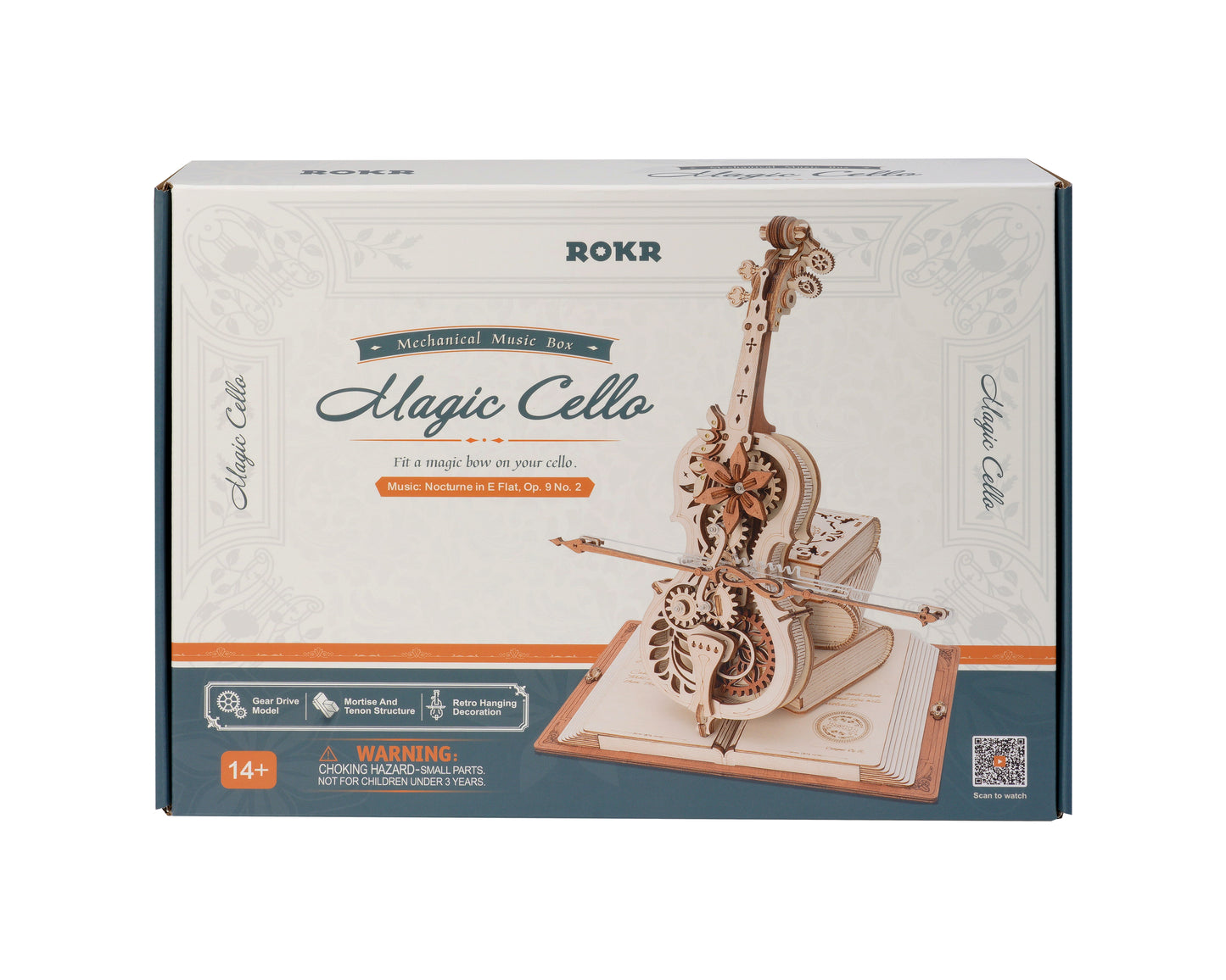 ROKR Magic Cello Mechanical Music Box 3D Wooden Puzzle AMK63