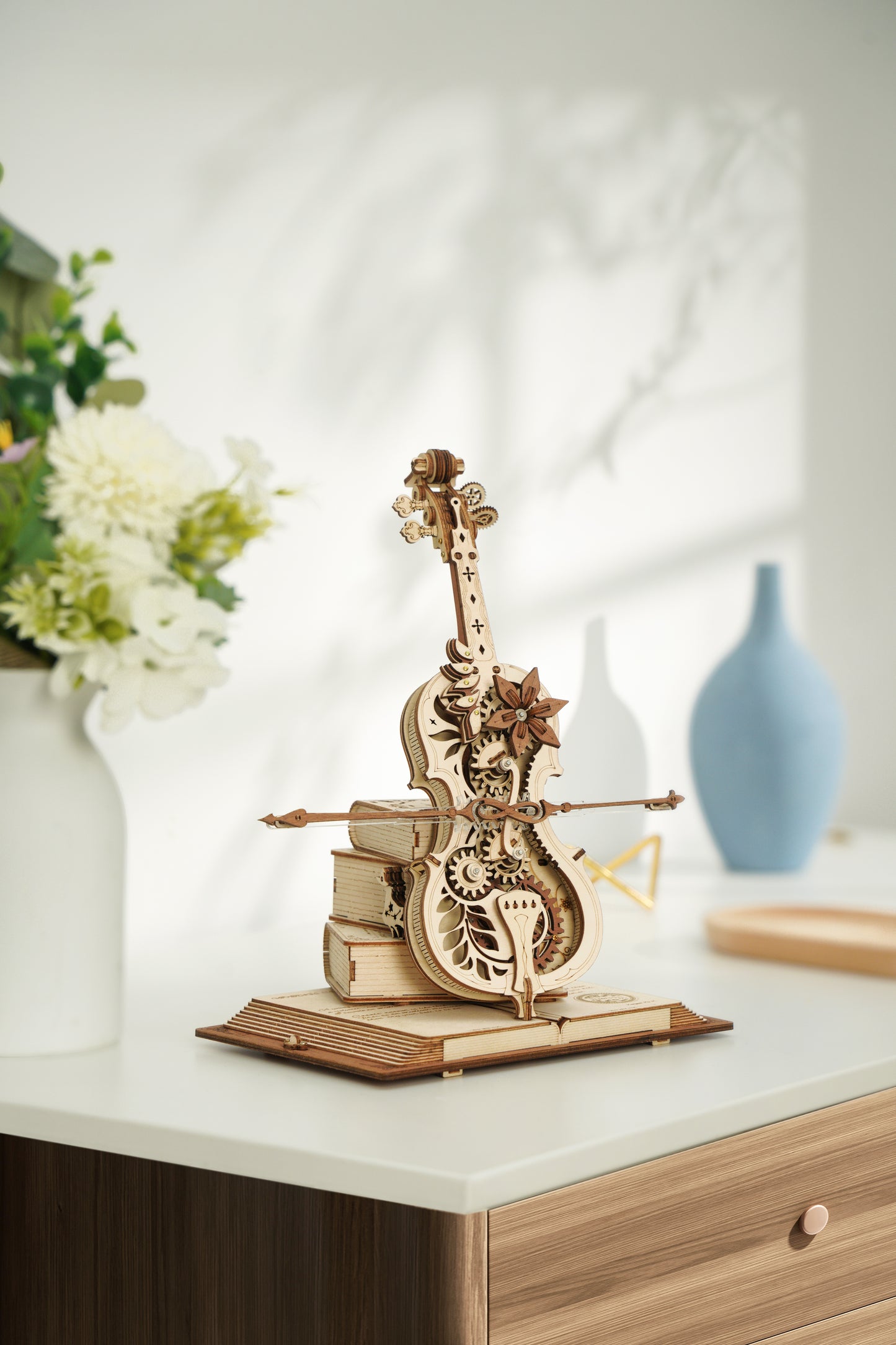 ROKR Magic Cello Mechanical Music Box 3D Wooden Puzzle AMK63