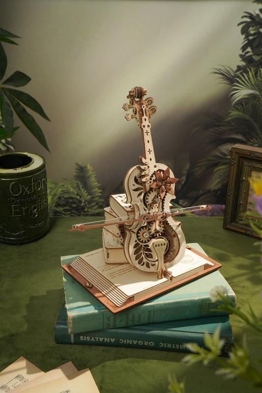 ROKR Magic Cello Mechanical Music Box 3D Wooden Puzzle AMK63