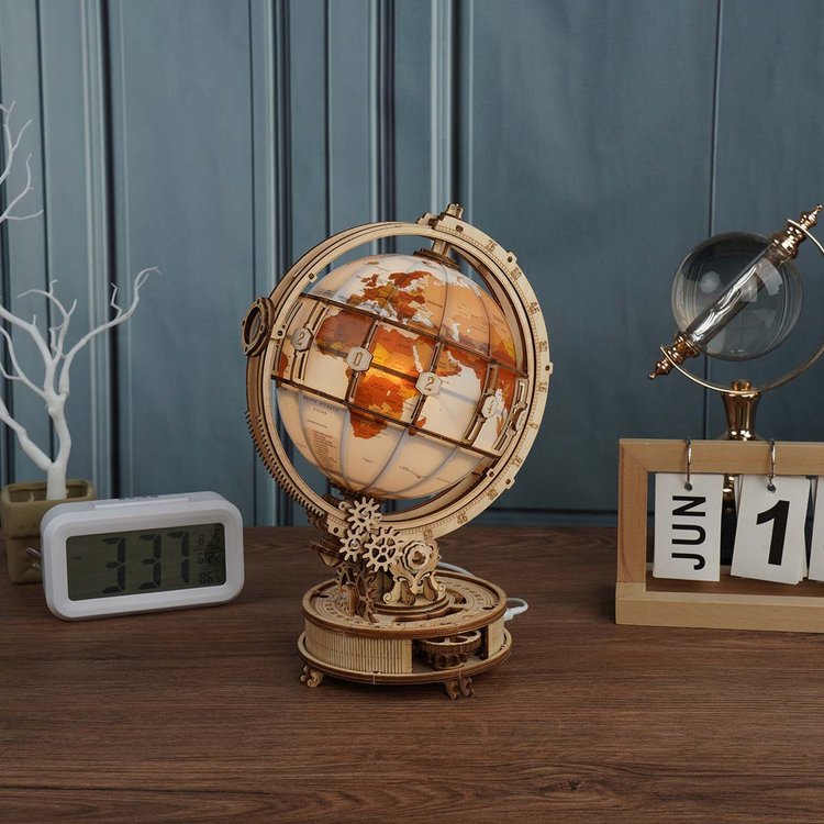 ROKR Luminous Globe Curious Discovery 3D Wooden Puzzle ST003