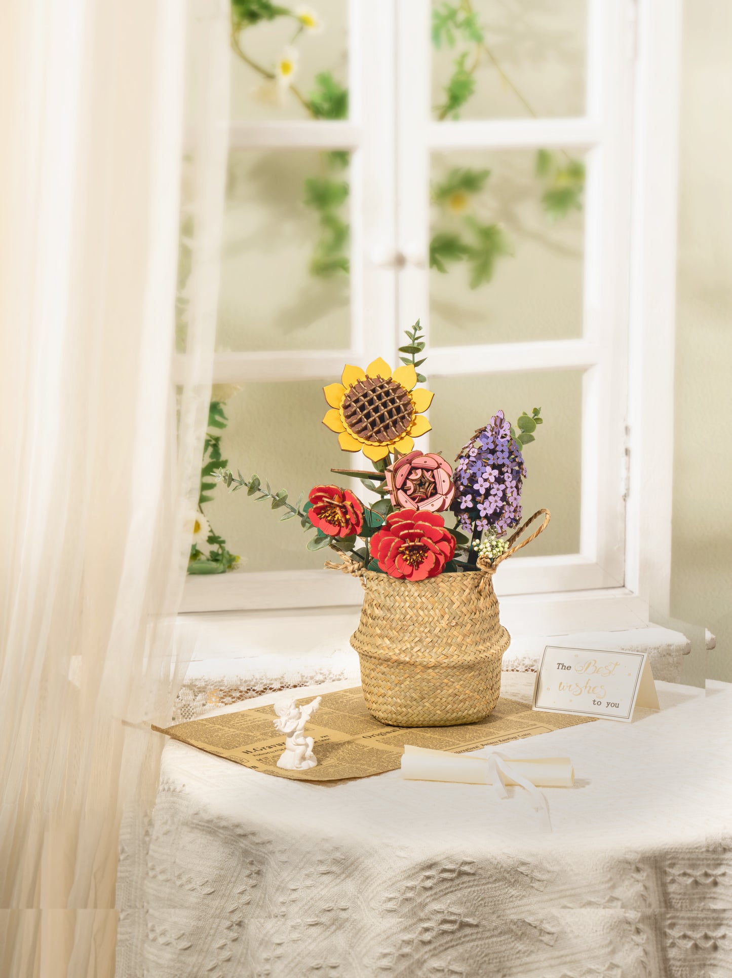 Rowood DIY Wooden Flower Bouquet 3D Wooden Puzzle