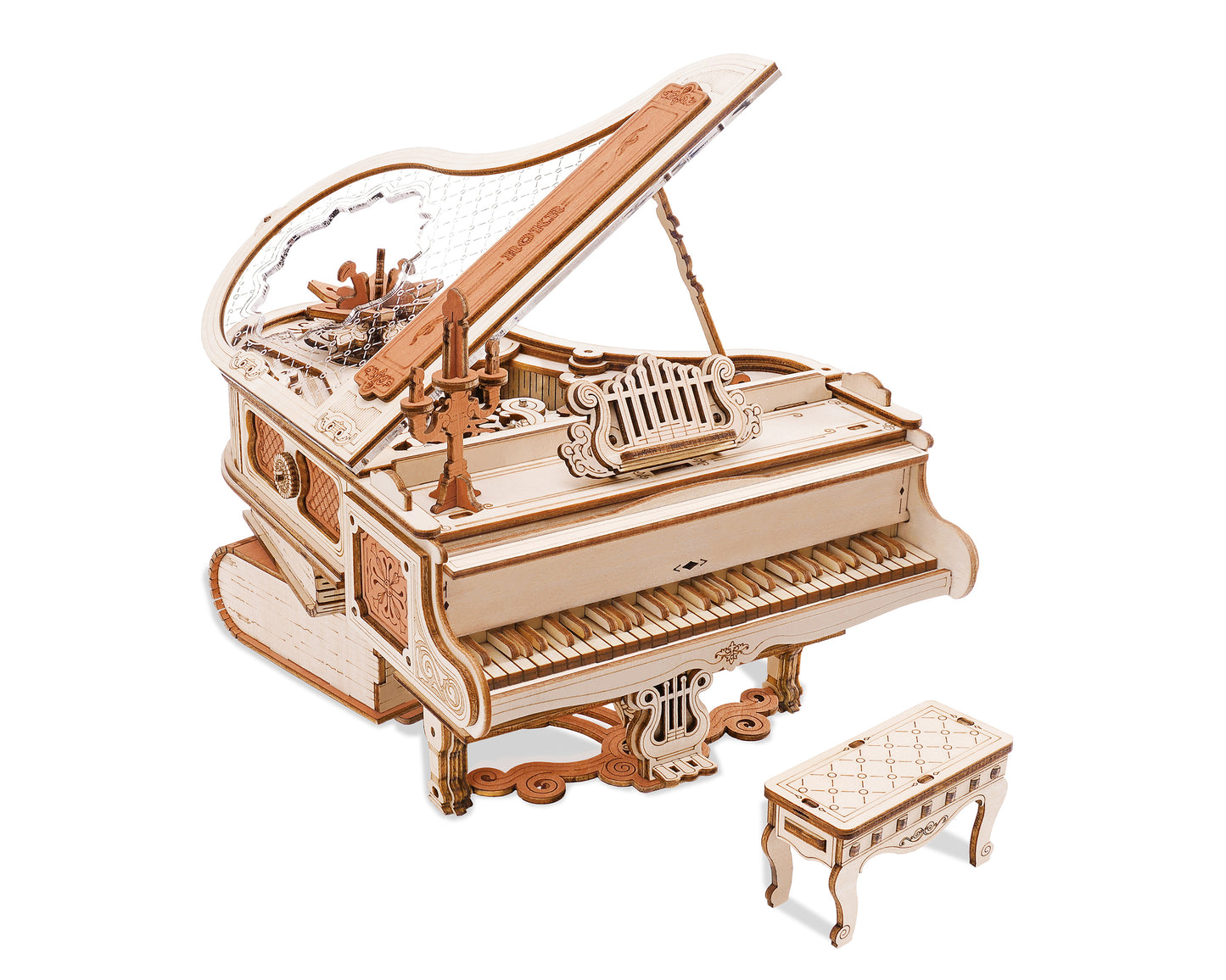 ROKR Magic Piano Mechanical Music Box 3D Wooden Puzzle AMK81