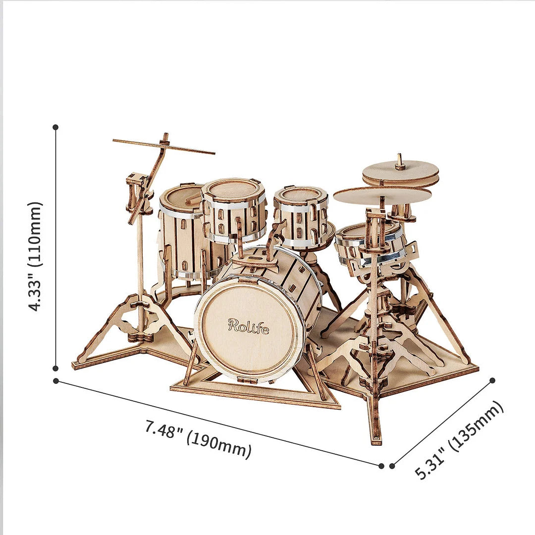 Rolife Drum Kit 3D Wooden Puzzle TG409