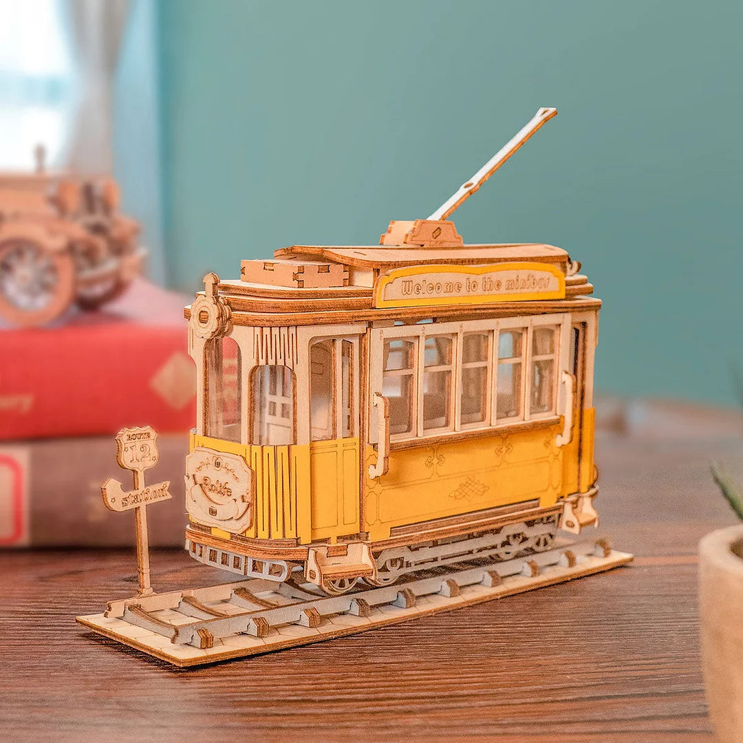 Rolife Retro Tramcar 3D Wooden Puzzle TG505