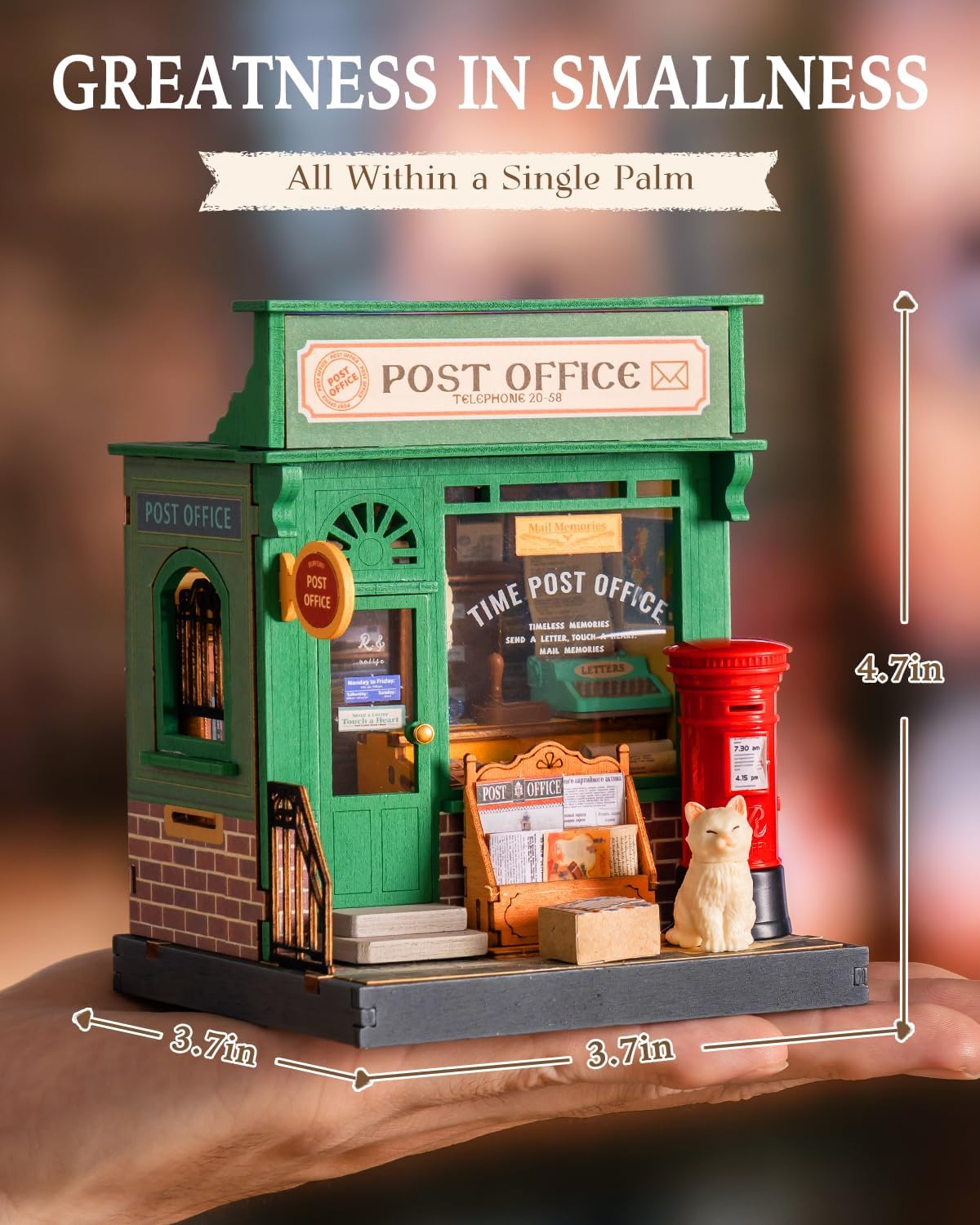 Rolife Century Post Office 3D Wooden Puzzle DIY Miniature House Kit DS037