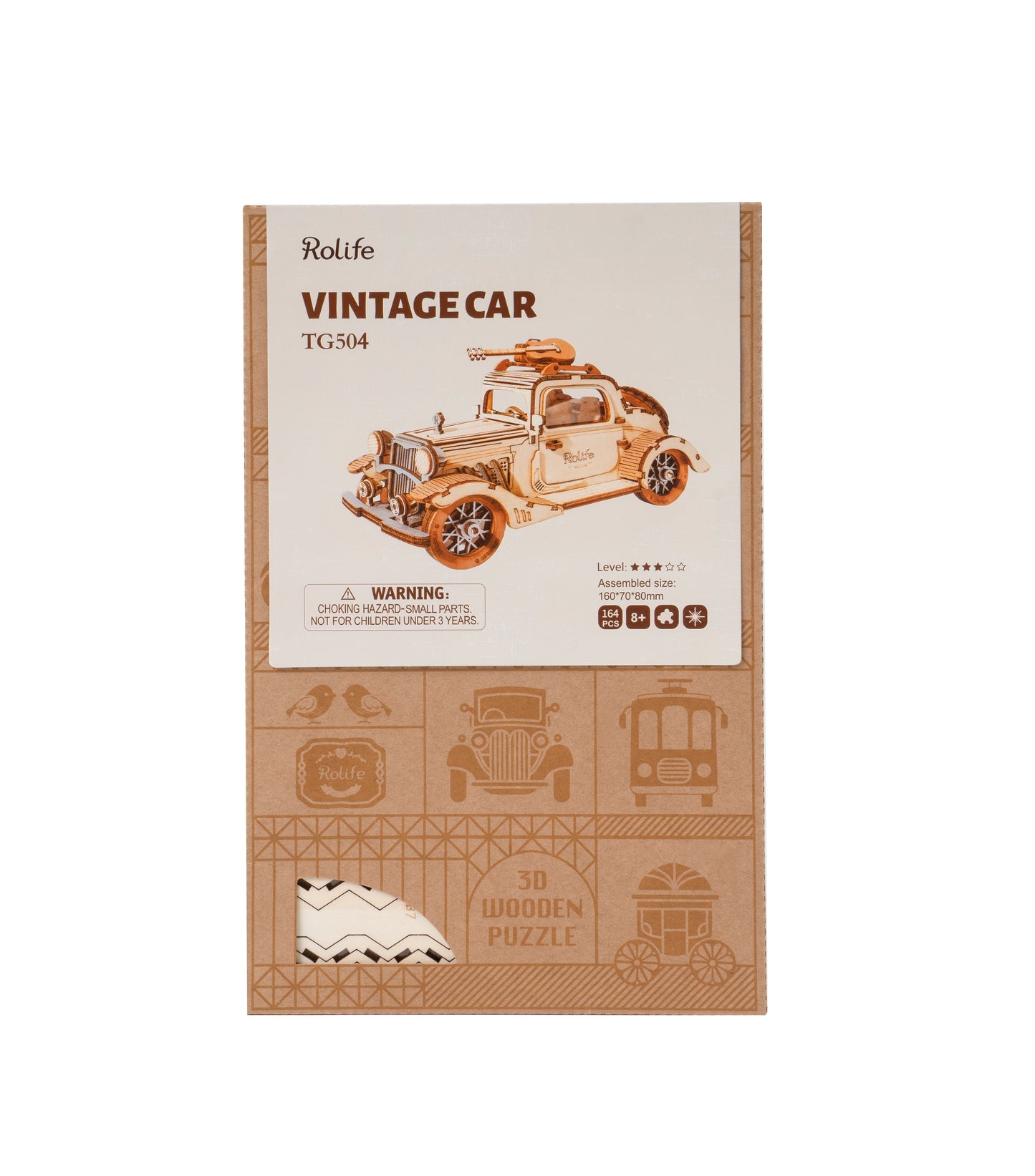 Rolife Vintage Car 3D Wooden Puzzle TG504